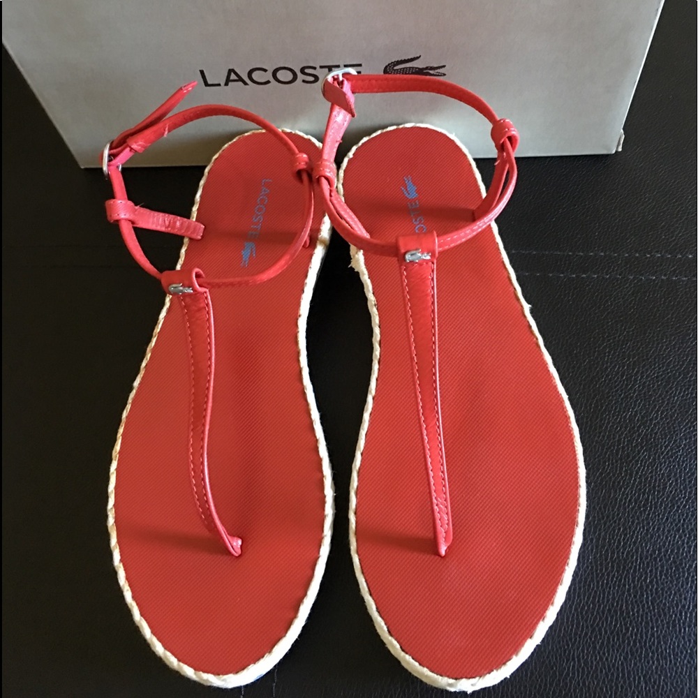 Lacoste thong leather sandals